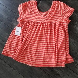 Free People Stripped Baby Doll Tee